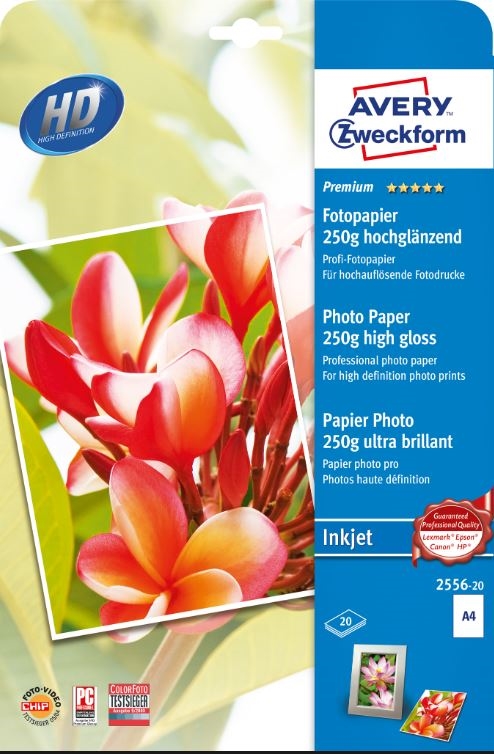 Avery glossy Premium papir A4 250gram  2556-20