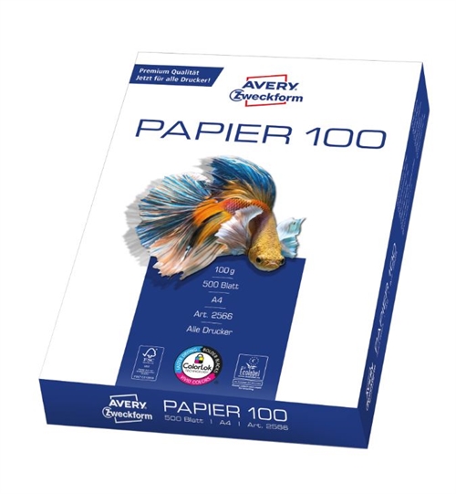 Avery 2566 A4 kopipapir 100g, mat, 500ark/pk