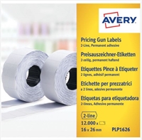 Avery prismærker PLP-1626 Permanent  16x26mm 10 rl. pr. ks.