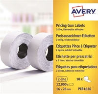 Avery prismærker PLR-1626 aftagelig  16x26mm 10 rl. pr. ks.
