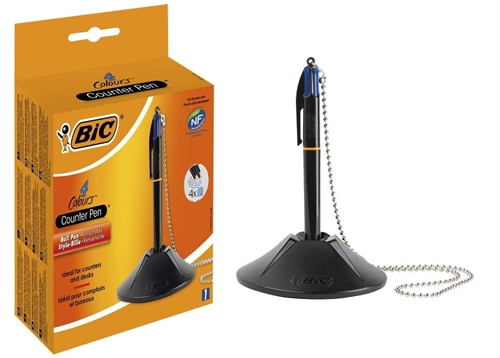 Bic Counter Pen kuglepen på fod med 4 stifter