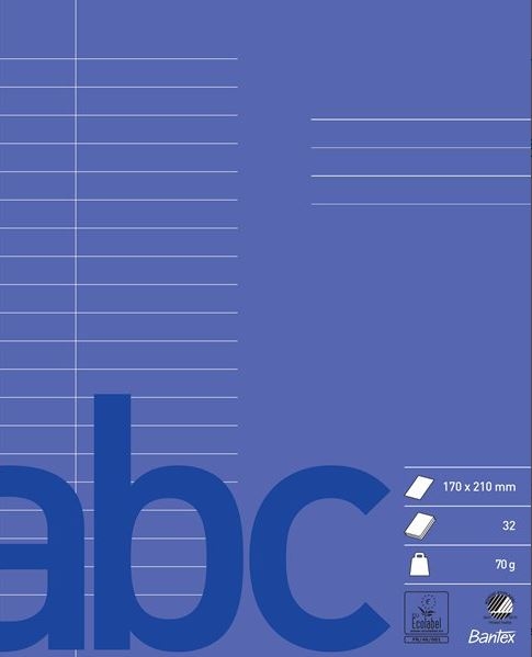 Skolehæfter Bantex 17 x 21cm linieret 20 linjer 32 blade/sider