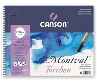 Canson akvarelblok Montval Torchon 270gram 24x32cm - med spiral