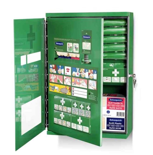 Cederroth Metal Førstehjælpsskab komplet m. låsbar dobbeltdøre 