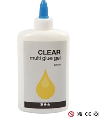 Clear Multi Glue Gel 236ml. flaske - klar lim, vandbaseret UDSOLGT