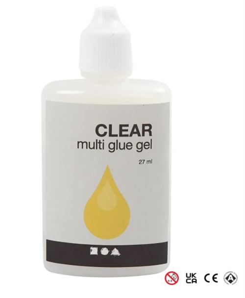 Clear Multi Glue Gel 27ml. flaske - klar lim, vandbaseret