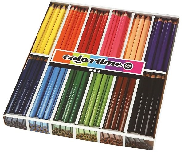 Farveblyanter Colortime Jumbo 144stk. (12 farver 12 stk)