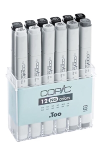 COPIC marker sæt Neutral Grey med 12 stk. leveres i plastdisplay