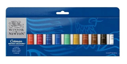 Winsor & Newton Cotman akvarelmaling - 12 x 8ml tuber