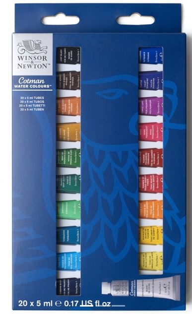 Winsor & Newton Cotman akvarelmaling - 20 x 5ml tuber