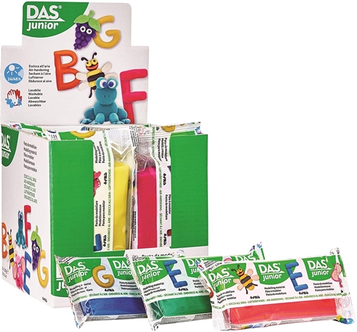 DAS®  Junior display 10 x 100g selvhærdende ler