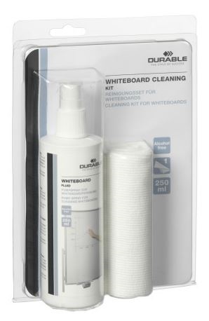 Rengøringsspray til Whiteboard tavler, Durable, 250ml. + mikrofiberklud