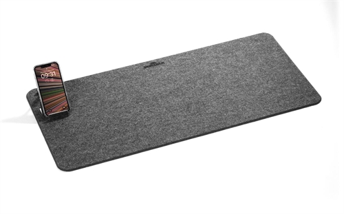 Durable skriveunderlag i filt 70x33 cm med integreret mobilholder