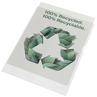 Plastomslag A4 recycled 100my PP præg (100)