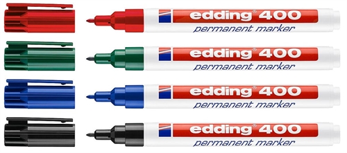 Edding 400, permanent marker, ca. 1mm stregbredde, 10 pr. æske