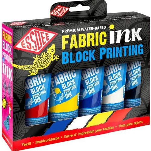 Lino farve Essdee Stoftryk 5x100ml sæt - primærfarver