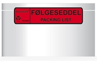 Følgeseddellomme C65 med tryk 25x28,5 cm - 1000 stk