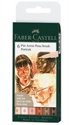 Faber-Castell Pitt artist pen POTRÆT brusch penne med 6 farver