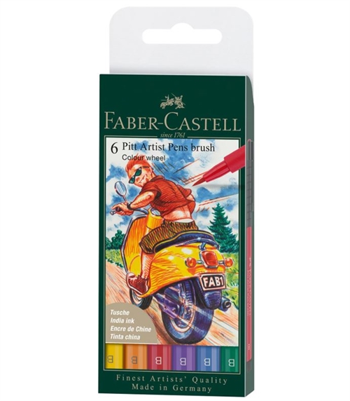 Faber-Castell Pitt Artist Brush 6 stk - Colour Wheel
