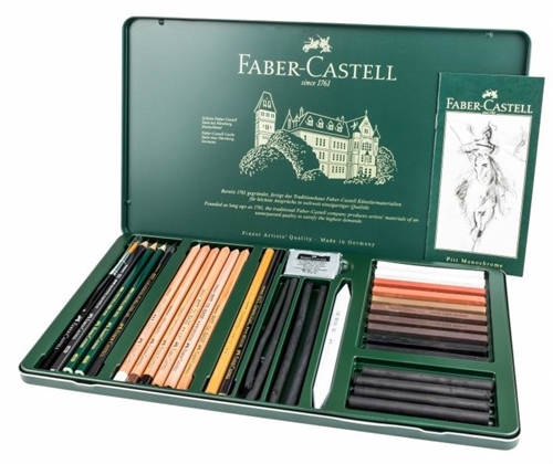 Faber-Castell Pitt Monocrome sortiment 33 dele i metalæske
