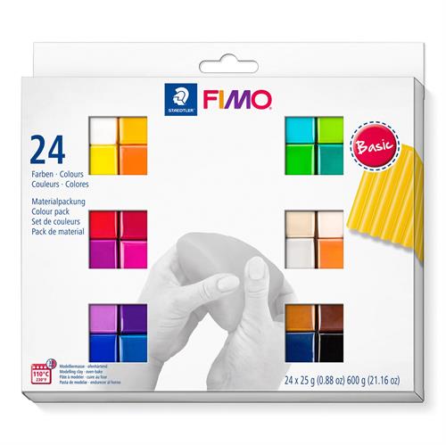 Fimo modellervoks Soft Basispakke med 24 farver   