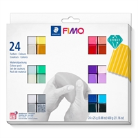Fimo Effect basispakke med 24x25gram forskellige farver