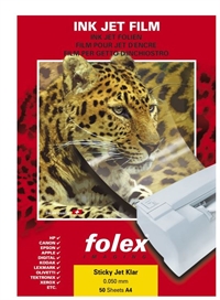 Folex Sticky A4 Jet Clear film 50/pk.