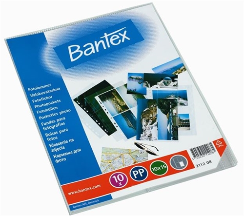 Fotolommer Bantex 10x15cm PP klar, 10 pr. pose