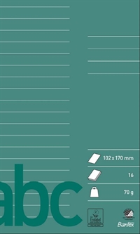 Glosehæfte Bantex, 7mm 21linier 10,5x17cm 16 sider, 70gram