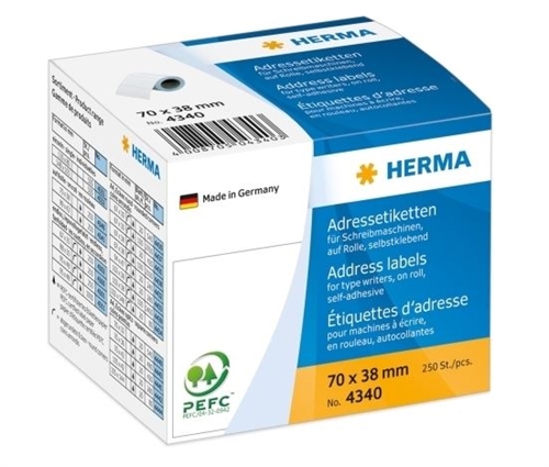 Herma etiket rulle 70 x 38mm - 250stk.