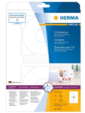 Etikett HERMA Special CD 116mm 2x25/m avery