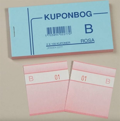Kuponbog med 100 numre fra Grafisk Forlag - mange farver - 2x100 kuponer
