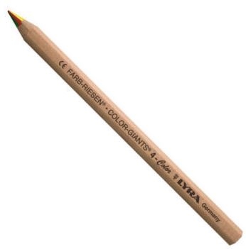 Lyra  4-farvet ulakeret jumbo blyant