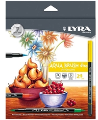 Lyra Aqua Brush Duo  Akvarel farve 24 stk. pakning.