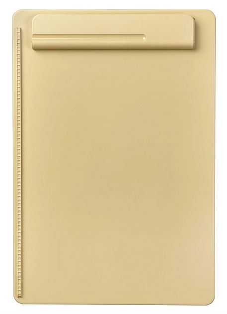 Clipboard A4 med klemme på kort side, MAULgo uni - beige