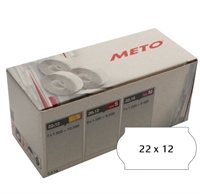 Meto etiket perm 22x12  (7rl/1500)  farve rød eller hvid