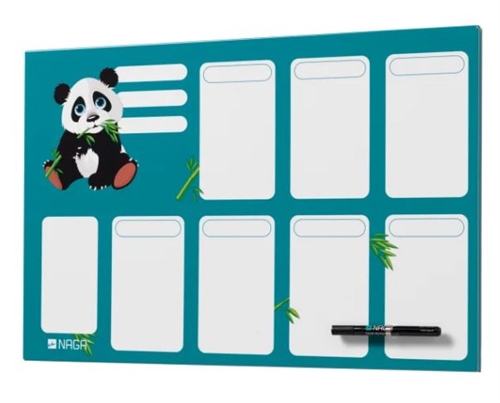  Naga magnetisk børnetavle ståltavle ugetavle 40 x 60 cm  Panda