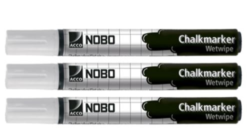 Nobo chalkmarker kridtmarker sæt med 3 stk.