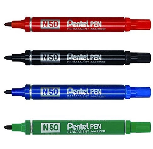 Pentel N50 permanent marker, rund spids, ca. 2mm (12stk)