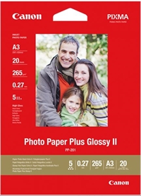 Canon fotopapir A3, Glossy 265g. PP-201Plus , 20ark pr. pk.