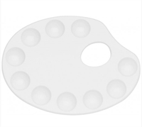 Plast palette 22,5x16,7 cm, oval, 10 rums