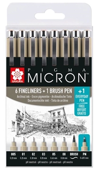 Sakura Pigma Micron Tuschpennesæt med 8 penne
