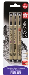 Sakura Pigma Micron Fineliner sæt med 3 penne Graphic