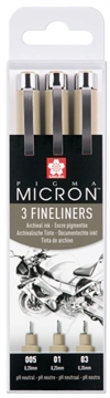Sakura Pigma Micron Tuschpennesæt med 3 penne