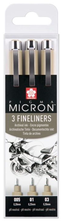 Sakura Pigma Micron Tuschpennesæt med 3 penne