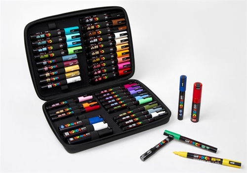 Uni POSCA gavesæt med 40 stk. posca-markere i etui