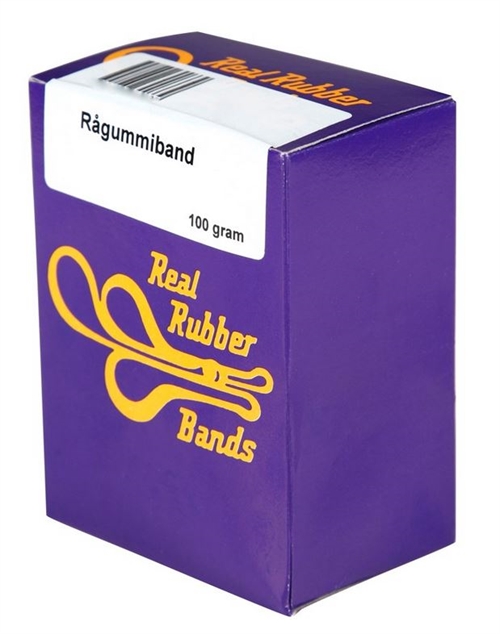 Rågummibånd 100 gram pr. æske 60x1,5mm el. 75x1,5mm