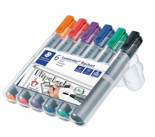 Staedtler Flipchart Marker Lumocolor 2mm, 356WP6, 6stk/sæt