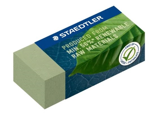 Staedtler Mars viskelæder 526-83  56% vedvarende råmaterialer.