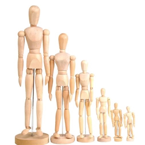 Tegnedukke modeldukke trædukke 30cm højde kvinde  eller mand